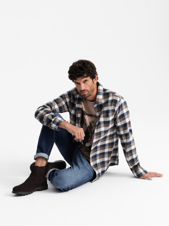 Ombre Clothing Pánská semišová obuv s vysokým nártem Ombre Clothing