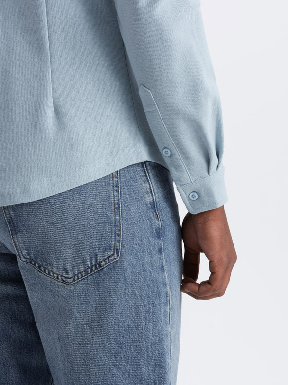 Ombre Clothing Pánská pletená slim košile s dlouhým rukávem Ombre Clothing