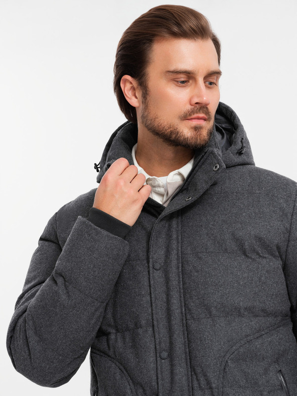 Ombre Clothing Pánská lehká bunda se síťovanou podšívkou a kapucí Ombre Clothing