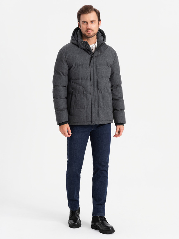 Ombre Clothing Pánská lehká bunda se síťovanou podšívkou a kapucí Ombre Clothing