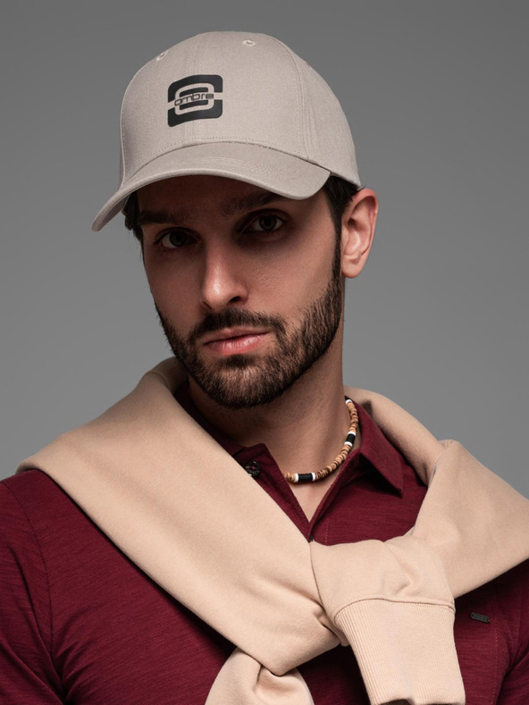 Ombre Clothing Pánská baseballová čepice s logem šedá Ombre Clothing