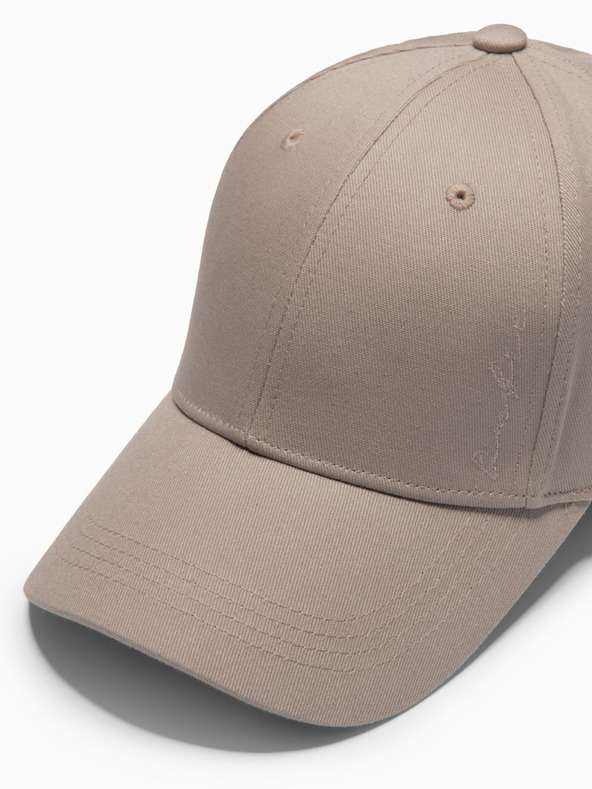 Ombre Clothing Pánská baseballová čepice s ozdobnou výšivkou béžová Ombre Clothing