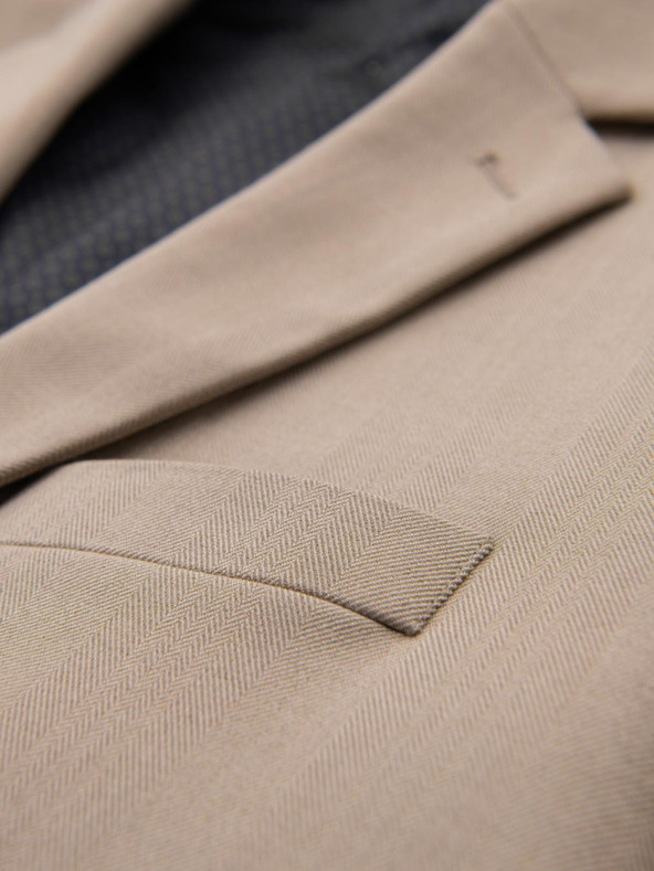 Ombre Clothing Elegantní pánské sako z vlněné směsi béžové Ombre Clothing