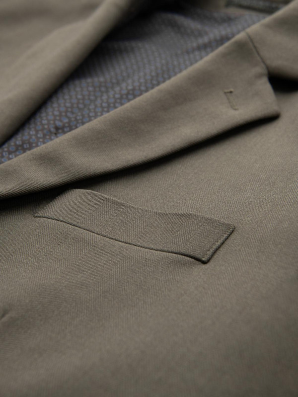 Ombre Clothing Elegantní pánské sako z vlněné směsi khaki Ombre Clothing