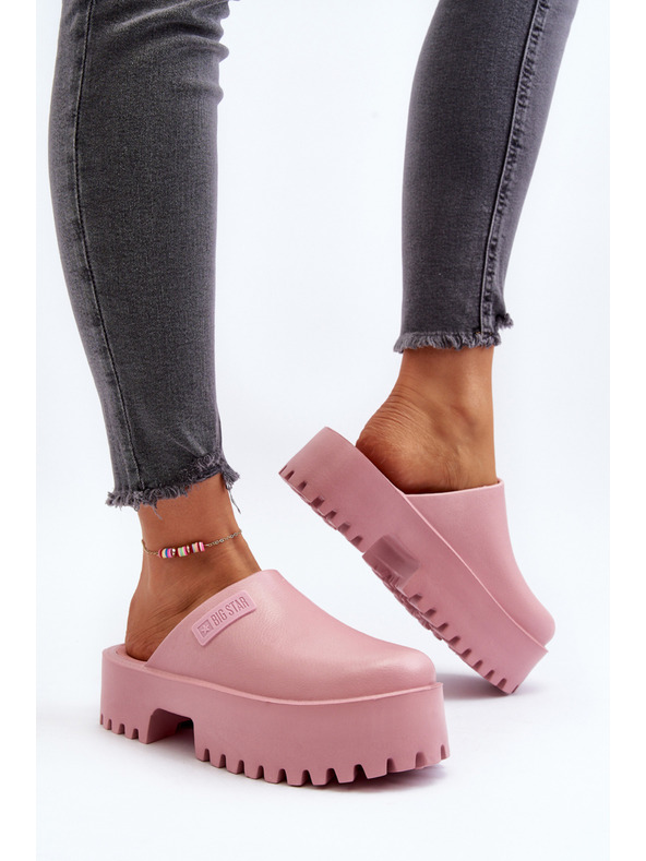 BIG STAR SHOES Dámské pantofle s masivní podrážkou Big Star Pink