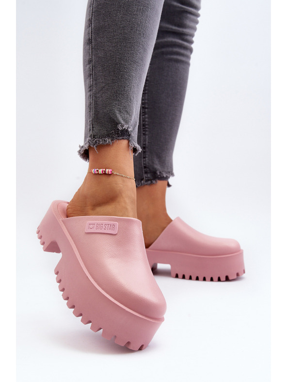 BIG STAR SHOES Dámské pantofle s masivní podrážkou Big Star Pink