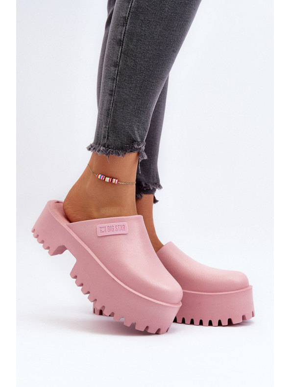 BIG STAR SHOES Dámské pantofle s masivní podrážkou Big Star Pink
