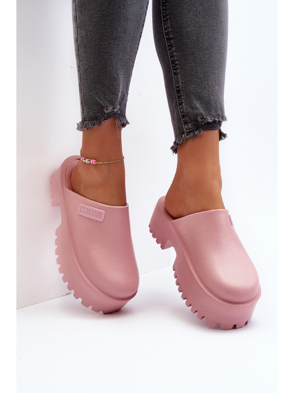 BIG STAR SHOES Dámské pantofle s masivní podrážkou Big Star Pink