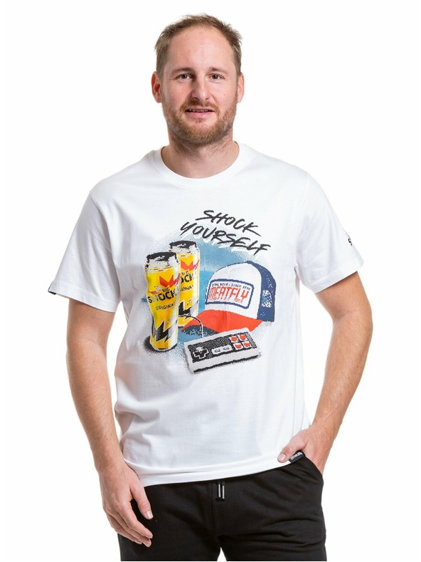 Meatfly Meatfly pánské tričko Big Shock 8Bit White | Bílá | Velikost