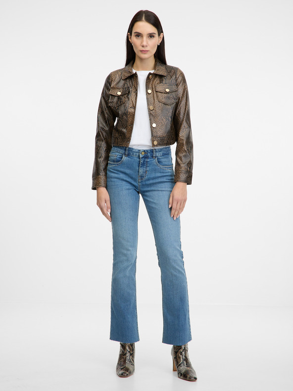 Orsay Hnědá dámská vzorovaná koženková bunda ORSAY