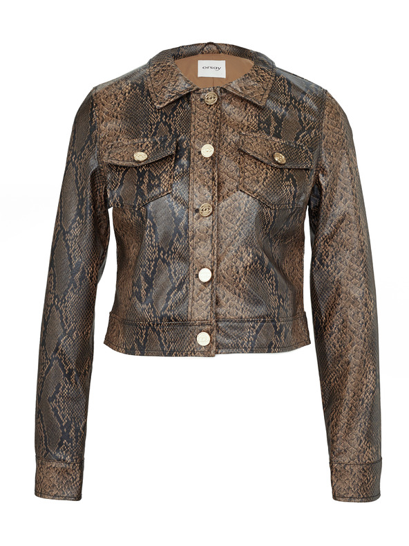 Orsay Hnědá dámská vzorovaná koženková bunda ORSAY