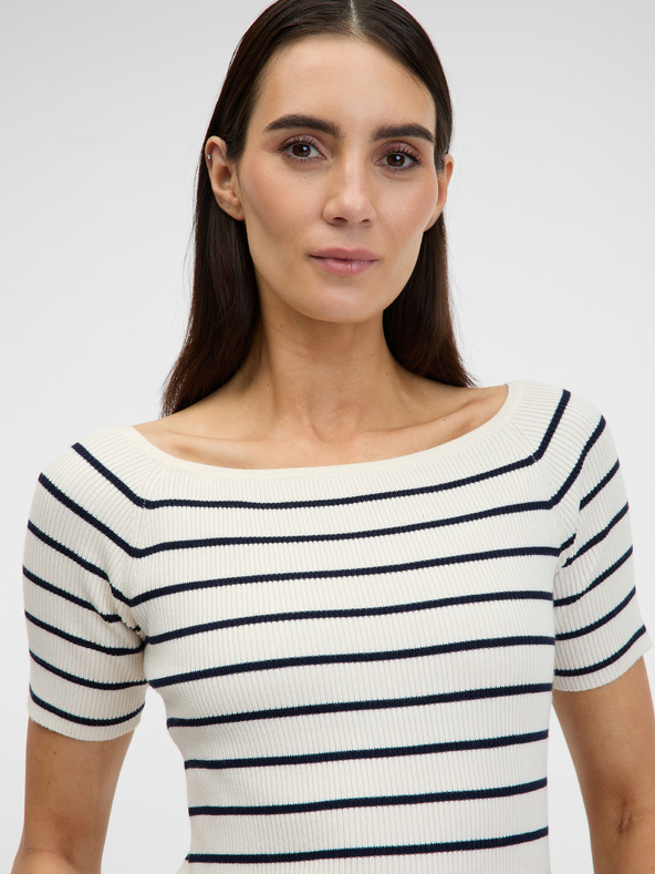 Orsay Krémové dámské tričko s tříčtvrtečním rukávem ORSAY