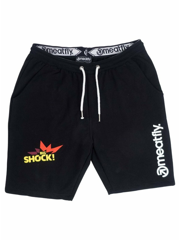 Meatfly Meatfly pánské teplákové kraťasy Big Shock Black | Černá | Velikost