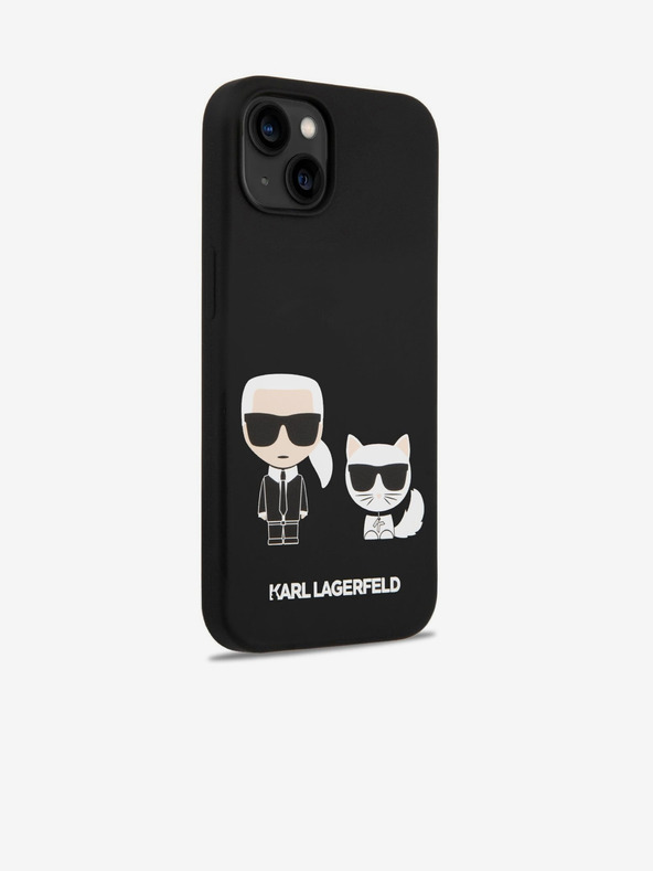 Karl Lagerfeld Karl Lagerfeld MagSafe Kompatibilní Kryt Liquid Silicone Karl and Choupette pro iPhone 14 Plus Black