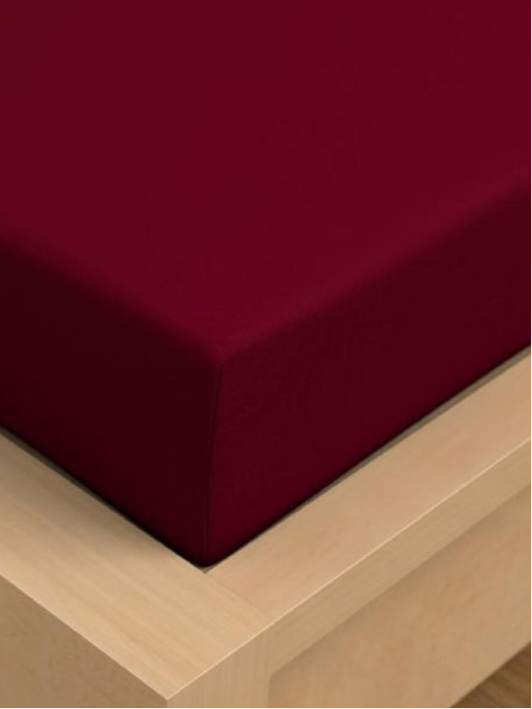 Kvalitex Jersey prostěradlo s lycrou 90x200cm vínové Kvalitex