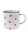 Casa de Engel Keramický hrnek, bílý s červenými puntíky, 470ml, 6/24