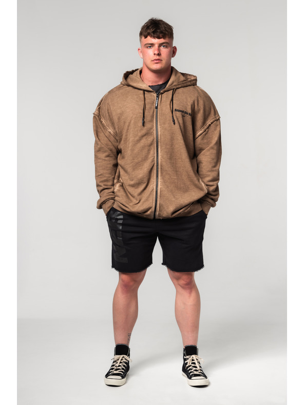 Nebbia Washed-off mikina na zip GYM BRO 362