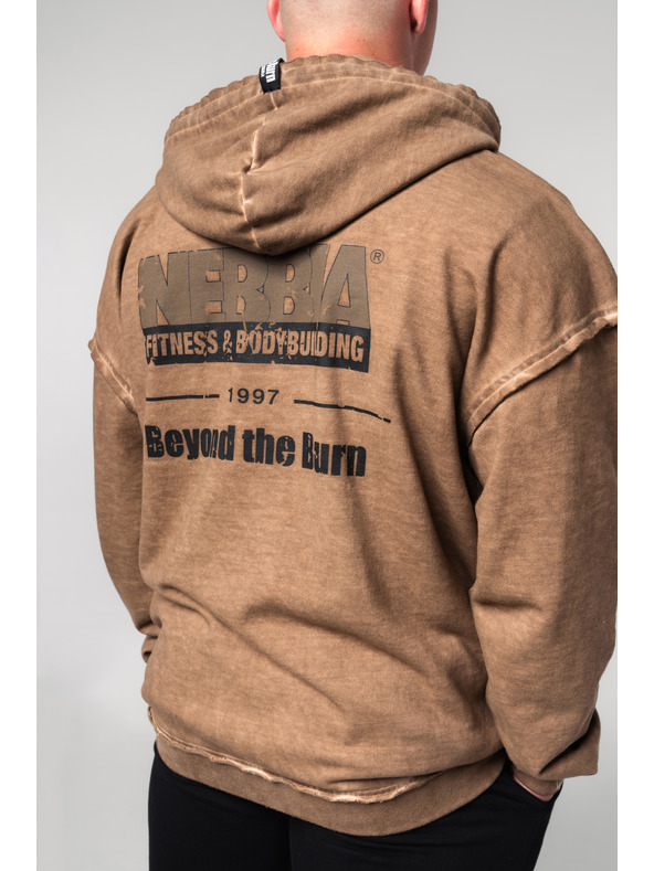 Nebbia Washed-off mikina na zip GYM BRO 362
