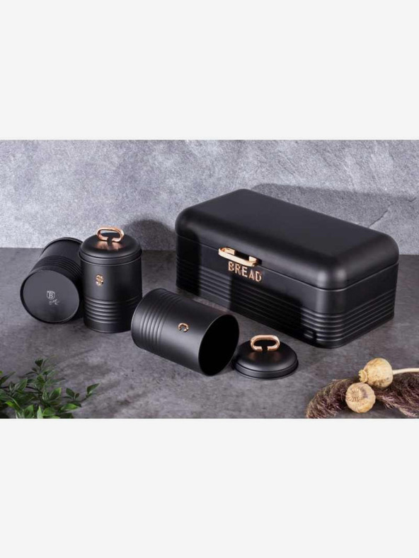 Berlingerhaus Chlebovka a dóza na potraviny sada 4 ks Black Rose Collection BERLINGERHAUS