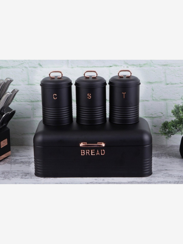 Berlingerhaus Chlebovka a dóza na potraviny sada 4 ks Black Rose Collection BERLINGERHAUS