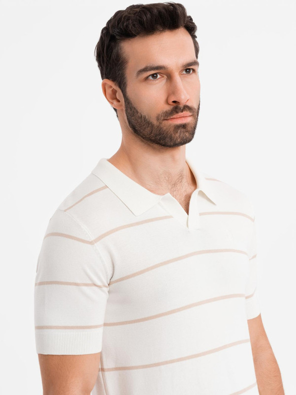 Ombre Clothing Pánská polokošile z viskózy s vodorovnými pruhy Ombre Clothing