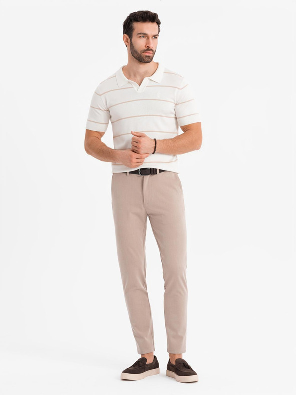 Ombre Clothing Pánská polokošile z viskózy s vodorovnými pruhy Ombre Clothing