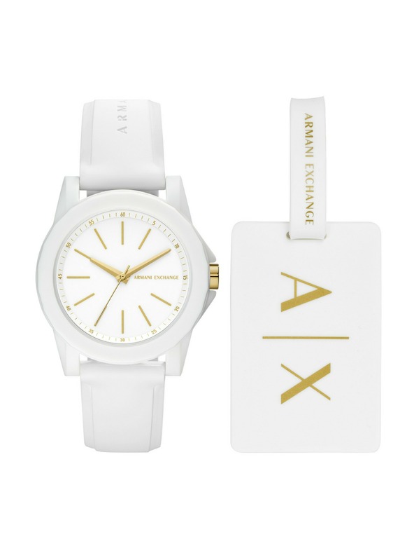 Armani Exchange Armani Exchange dámská dárková sada hodinek Lady Banks a řemínku na zavazadla AX7126