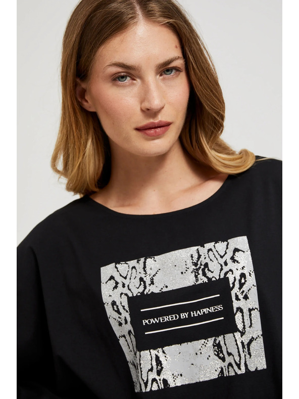 Moodo Černý dámský top s dlouhým rukávem