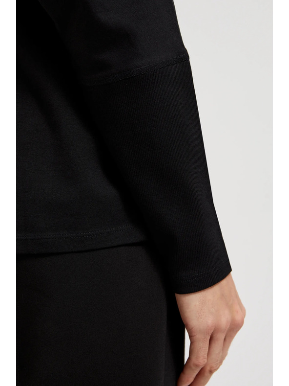 Moodo Černý dámský top s dlouhým rukávem