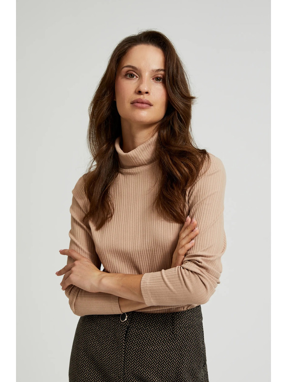 Moodo Hnědý dámský top s dlouhým rukávem