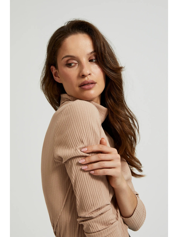 Moodo Hnědý dámský top s dlouhým rukávem