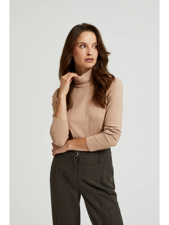 Moodo Hnědý dámský top s dlouhým rukávem