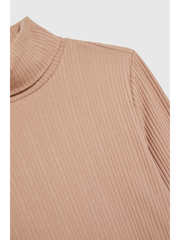 Moodo Hnědý dámský top s dlouhým rukávem