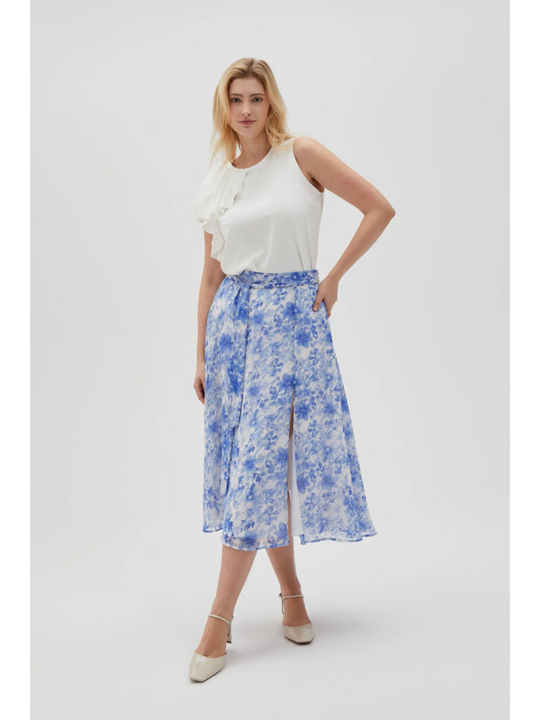 Moodo Modrá dámská květinová sukně Moodo