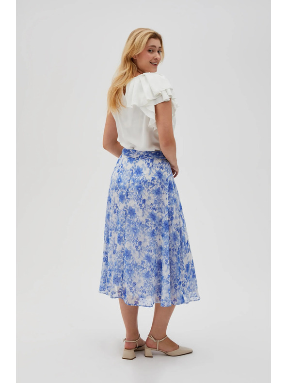 Moodo Modrá dámská květinová sukně Moodo