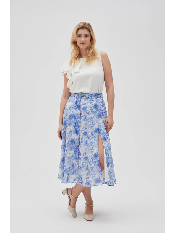 Moodo Modrá dámská květinová sukně Moodo