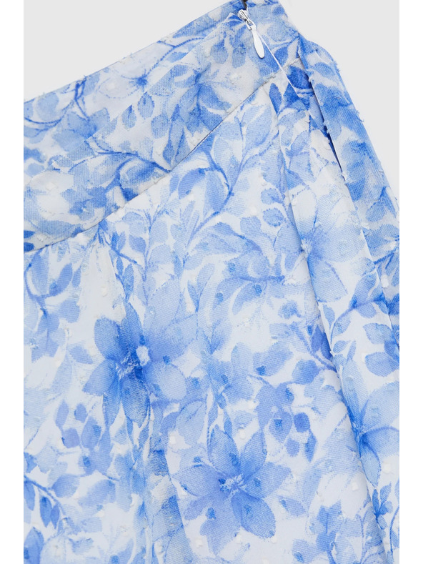 Moodo Modrá dámská květinová sukně Moodo