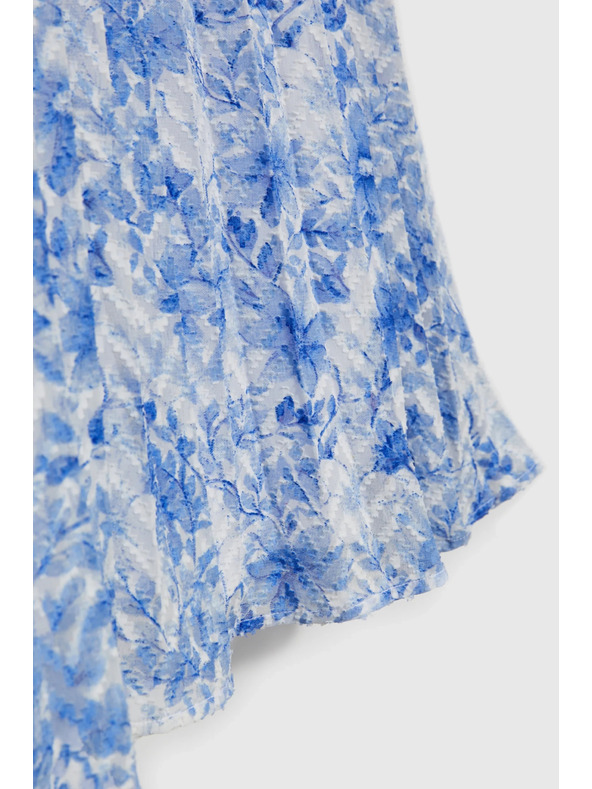 Moodo Vzorované modré dámské šaty Moodo