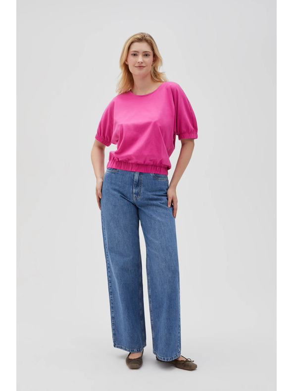 Moodo Fuchsiové dámské bavlněné tričko Moodo