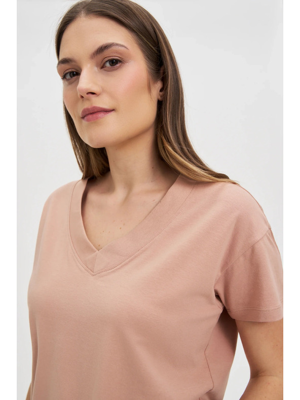 Moodo Světle hnědé dámské tričko Moodo