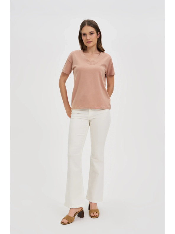 Moodo Světle hnědé dámské tričko Moodo