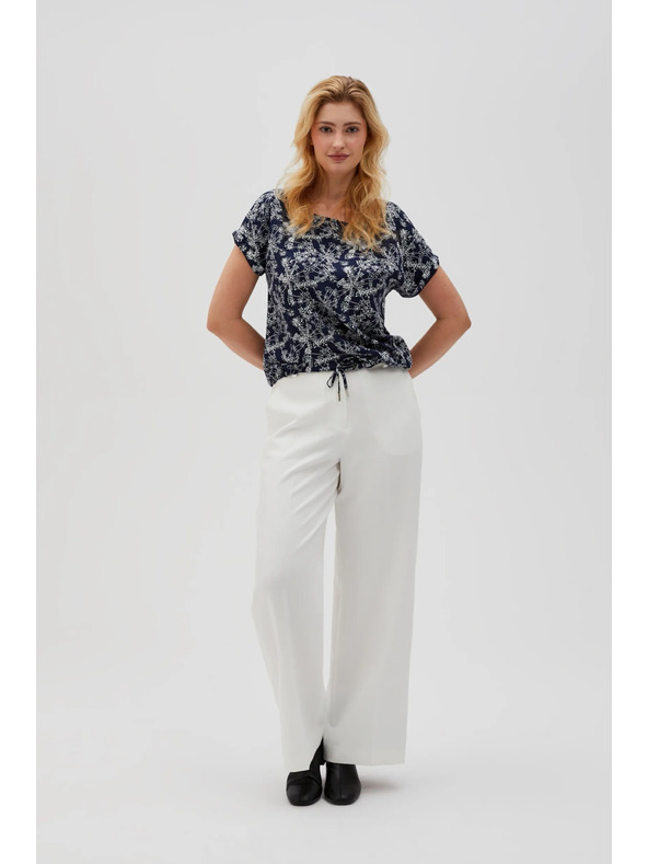 Moodo Tmavě modrá dámská halenka se zavazováním