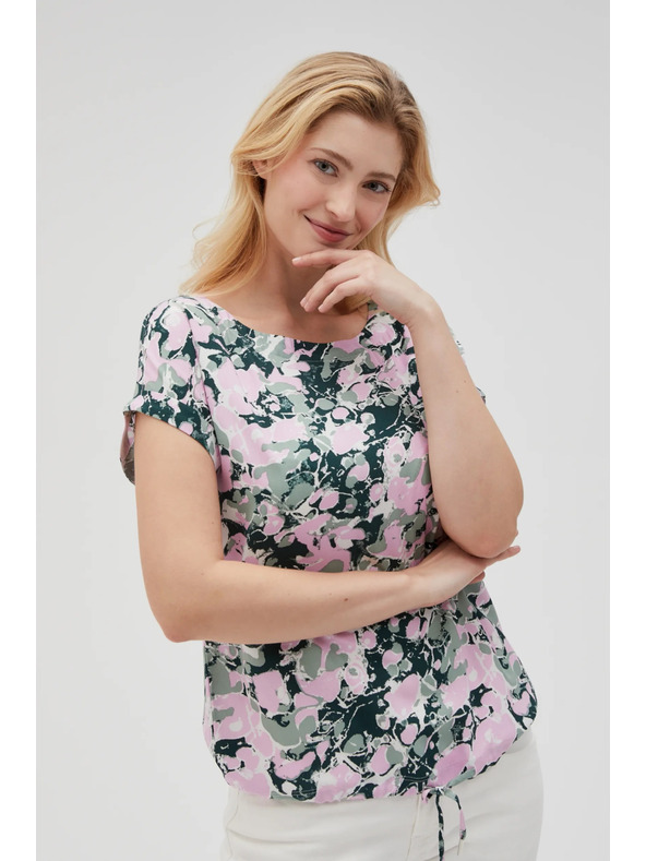 Moodo Růžová dámská halenka se zavazováním