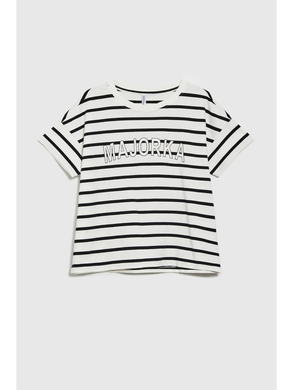 Moodo Bílé dámské pruhované tričko
