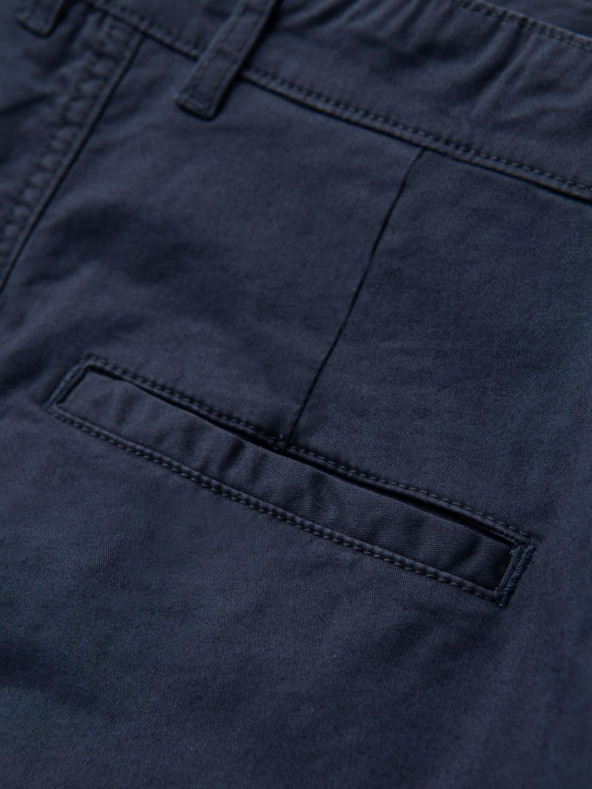 Ombre Clothing Pánské klasické chino šortky s ohrnutou nohavicí - tmavě modré