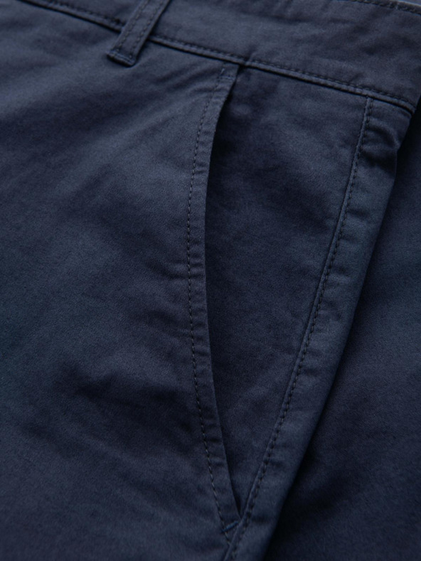 Ombre Clothing Pánské klasické chino šortky s ohrnutou nohavicí - tmavě modré