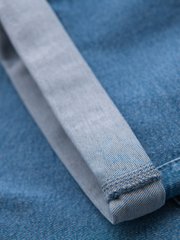 Ombre Clothing Pánské džínové šortky s ohrnutou nohavicí - světle modré