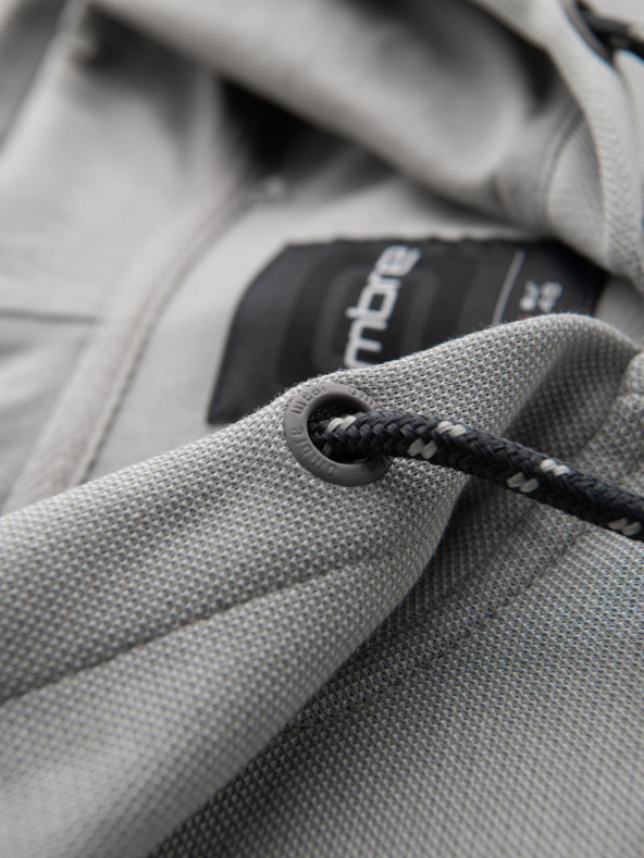 Ombre Clothing Pánská měkce strukturovaná mikina s kapucí - šedá