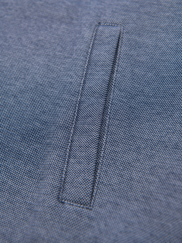 Ombre Clothing Pánská pletená bunda bomber - tmavě modrá