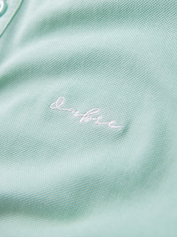 Ombre Clothing Bavlněná polokošile z piké úpletu - mátová